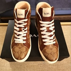 NIB AUTHENTIC  NEVER WORN COACH HIGH TOP SNEAKERS-Men's 10.5 Women's 12